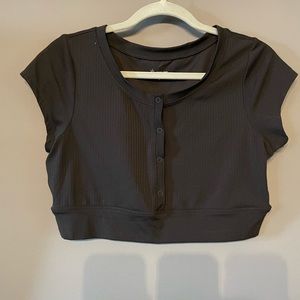 Aerie offline crop snap tee. NWT